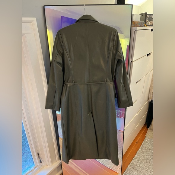 NWT Vegan Leather Trench Coat - Picture 11 of 13